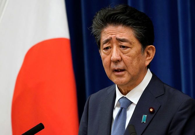 2020年8月28日、首相官邸で行われた安倍内閣総理大臣記者会見