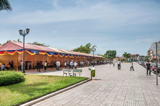 カンボジア総選挙の投票風景。写真は2012年のもの。