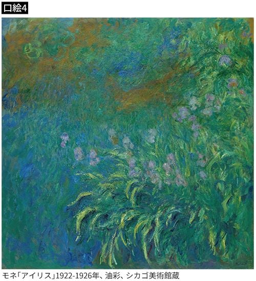 【口絵4】モネ「アイリス」1922-1926年、油彩、シカゴ美術館蔵