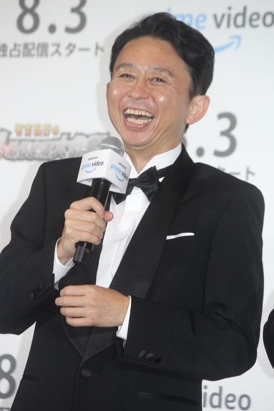 Amazon Prime Original「有吉弘行の脱ぬるま湯大作戦」配信記念記者発表会での有吉弘行（大河ドラマ「べらぼう」の服部半蔵役）、2018年8月2日