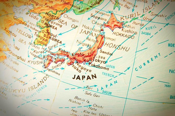 日本周辺の地図