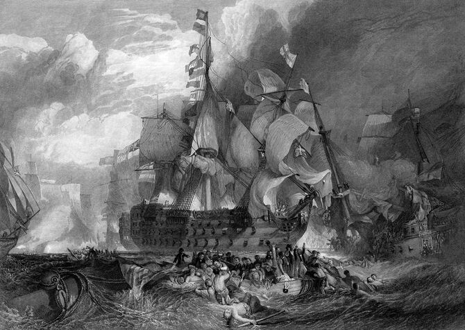 トラファルガーの海戦が描かれた絵