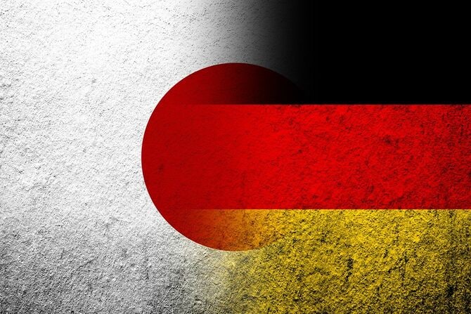日本の国旗とドイツの国旗
