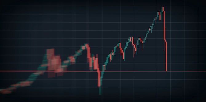 株式市場の暴落を示すチャート