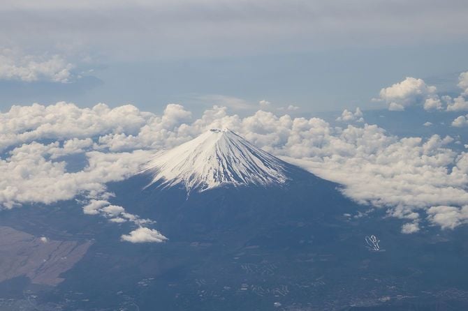 上空から見た富士山