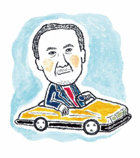 車に乗った男性のイラスト