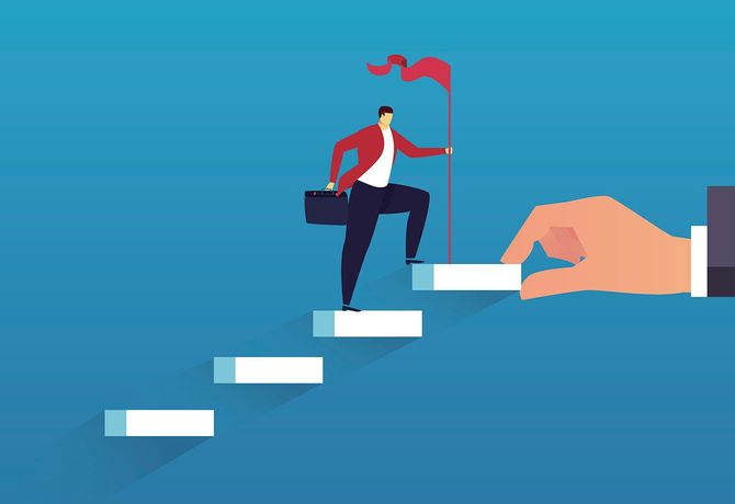 階段を上がるイラスト