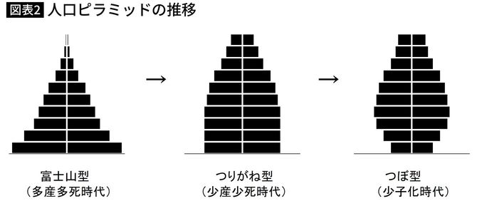 人口ピラミッドの推移