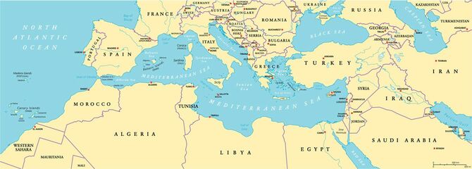 地中海流域地図
