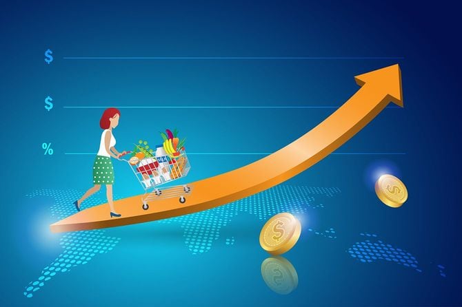 上昇グラフの生活費指標