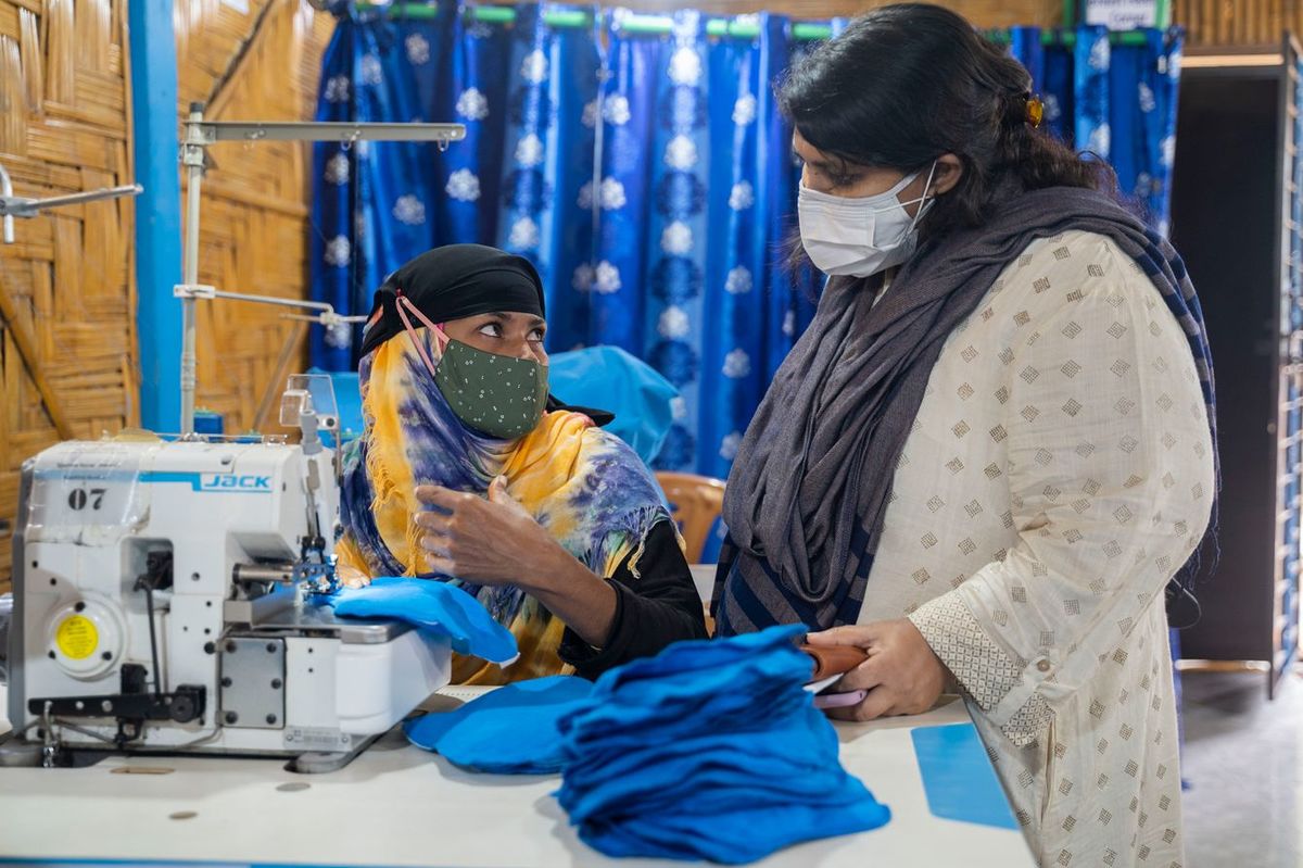 ロヒンギャ難民への縫製技術トレーニングの様子