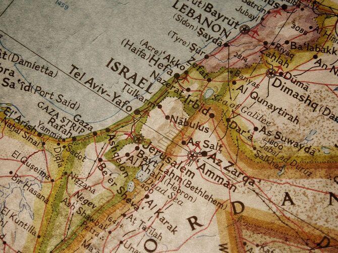 イスラエル付近の地図