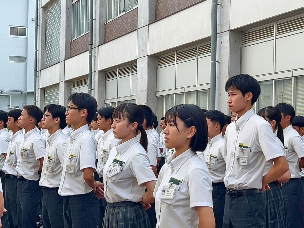 トヨタ工業学園の朝礼の様子