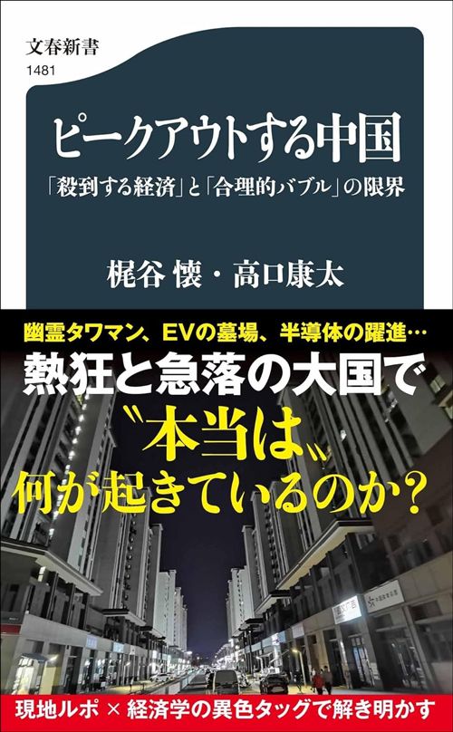 梶谷懐・高口康太『ピークアウトする中国 「殺到する経済」と「合理的バブル」の限界』（文春新書）