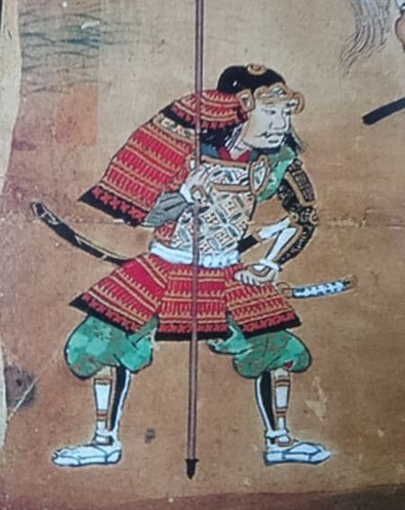 『長篠合戦図屏風』（成瀬家本）より佐久間右衛門信成（盛）