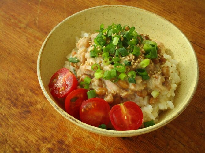 ミルク納豆ツナ丼