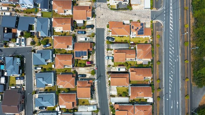 住宅地の空撮