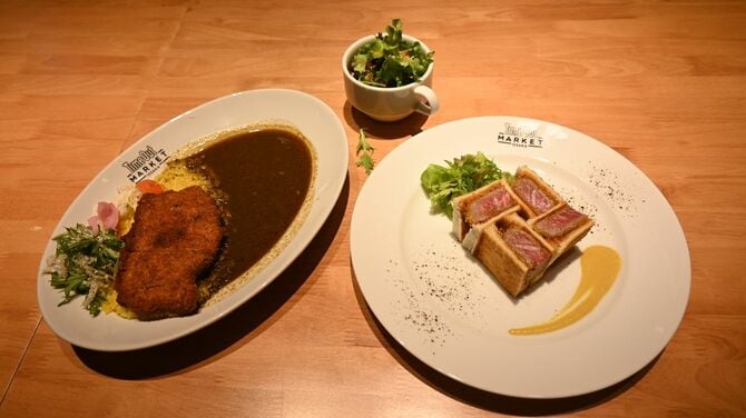 渡邊カリーの「とんかつカレー」と、「肉といえば松田」の牛フェレサンド
