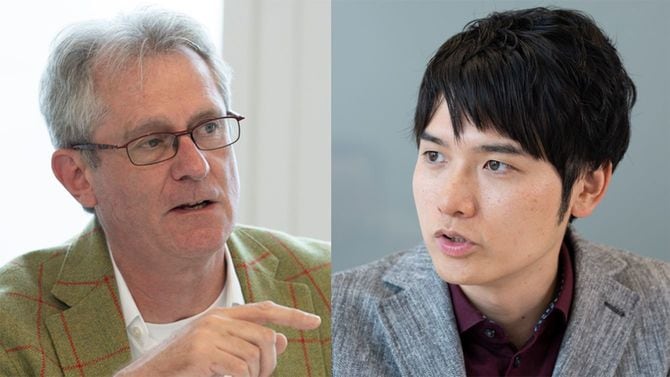 デービッド・アトキンソン(左)と、古屋 星斗(右)