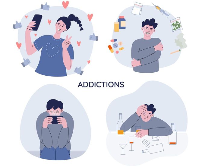 さまざまな依存症の人々