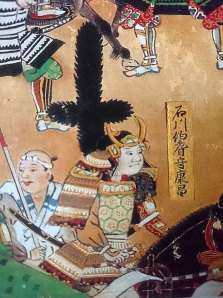 『長篠合戦図屏風』（成瀬家本）より石川伯耆守康昌（数正）