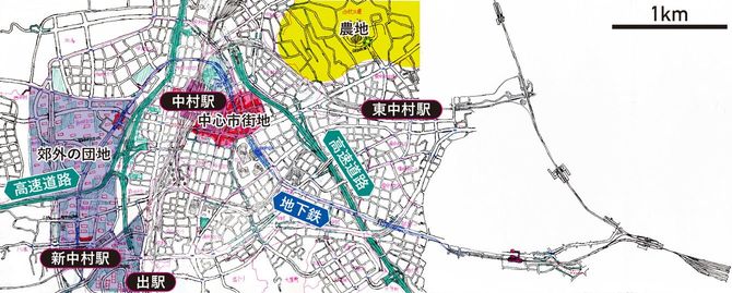 小学校5年生のときに作成した初期の中村市の空想地図