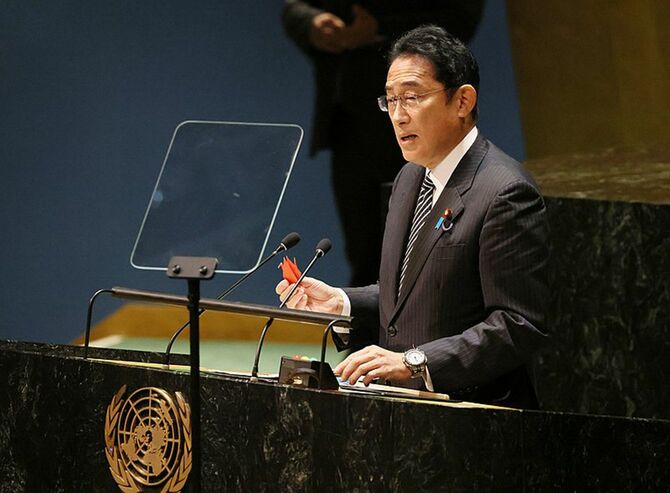 演説を行う岸田総理（写真＝内閣官房内閣広報室／CC-BY-4.0／Wikimedia Commons）