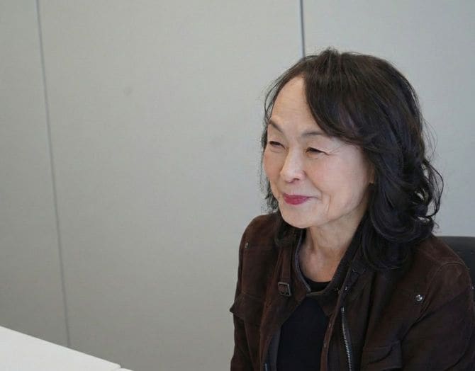 取材を受ける森啓子さん。プレジデント社にて