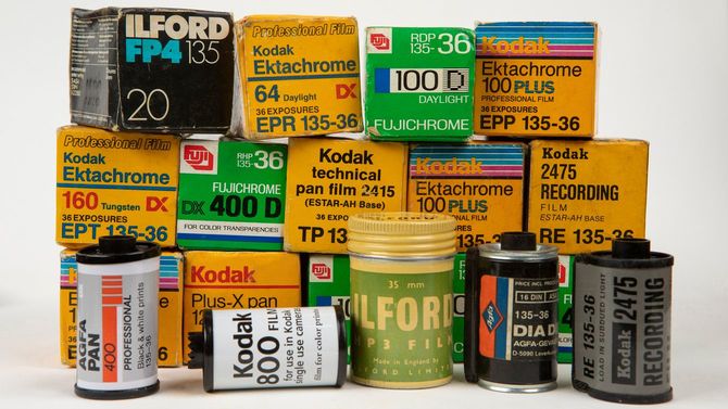 古い写真フィルムのコレクション