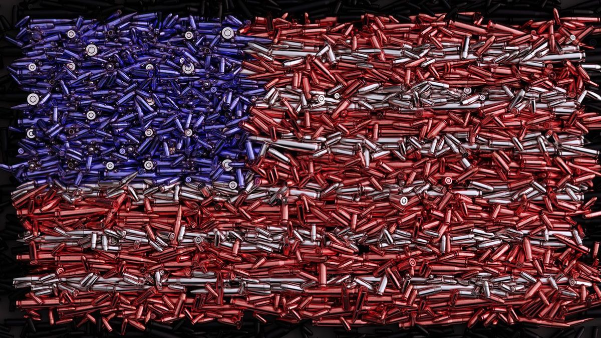 弾薬で構成されたアメリカ国旗