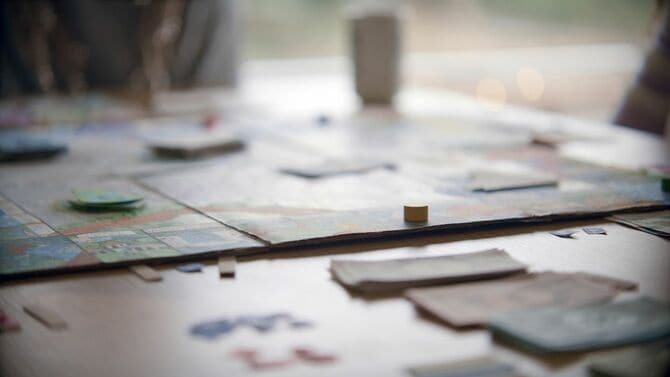 テーブルの上のボードゲーム