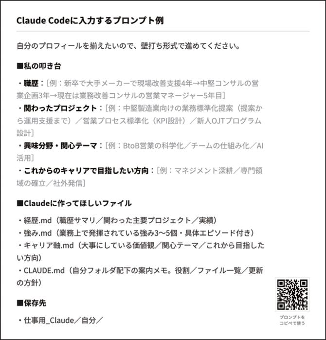 Claude Codeに入力するプロンプト例