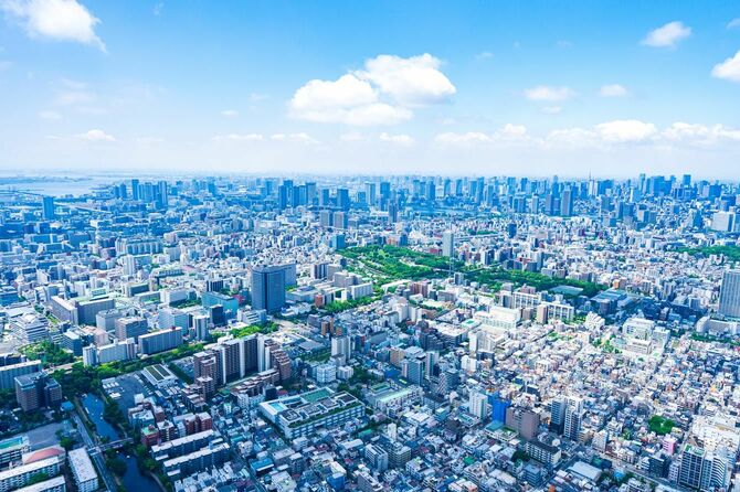 東京市街地の航空写真