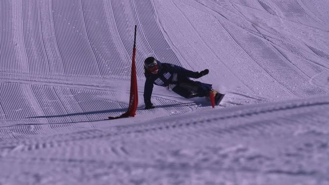 競技中の竹内智香さん。ニュージーランドで