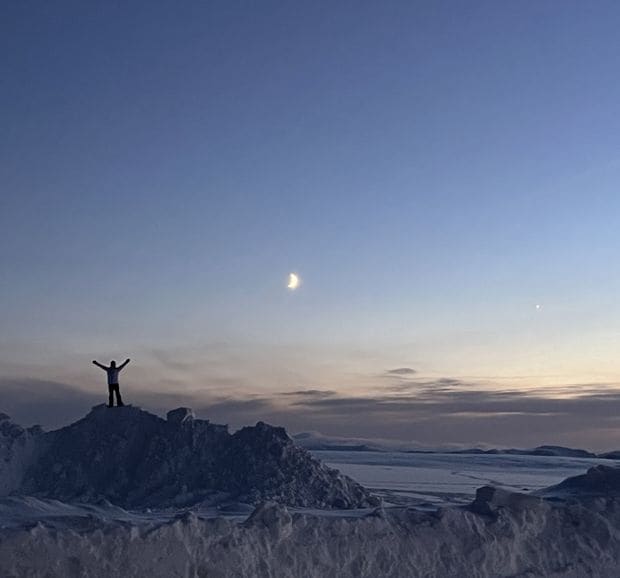極地を堪能している人
