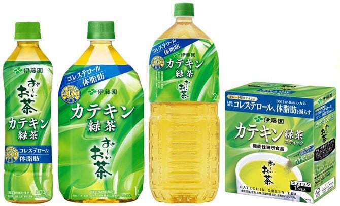 「お～いお茶　カテキン緑茶」シリーズのパッケージ