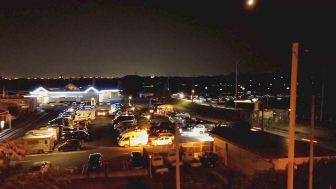 道の駅の夜の様子