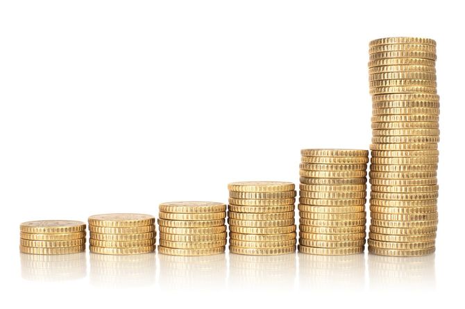 ゴールドのコイン上のチャート