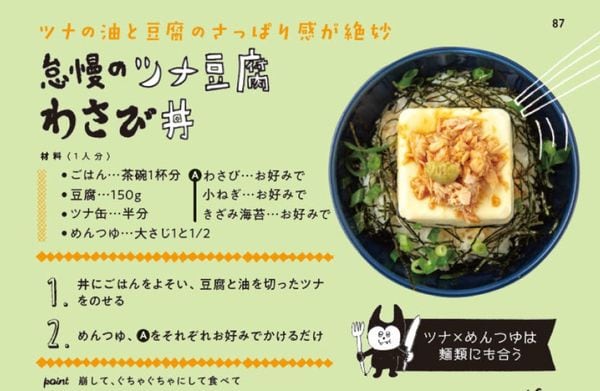 怠慢のツナ豆腐わさび丼