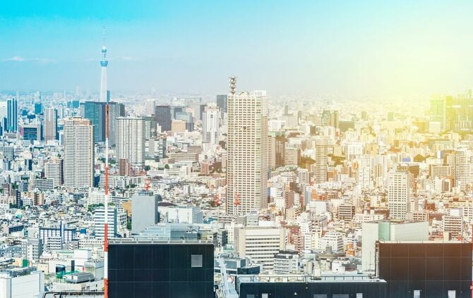 東京都新宿のスカイライン空撮