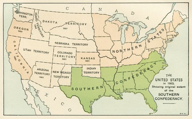 「学校用アメリカ史」1895年版に掲載された地図