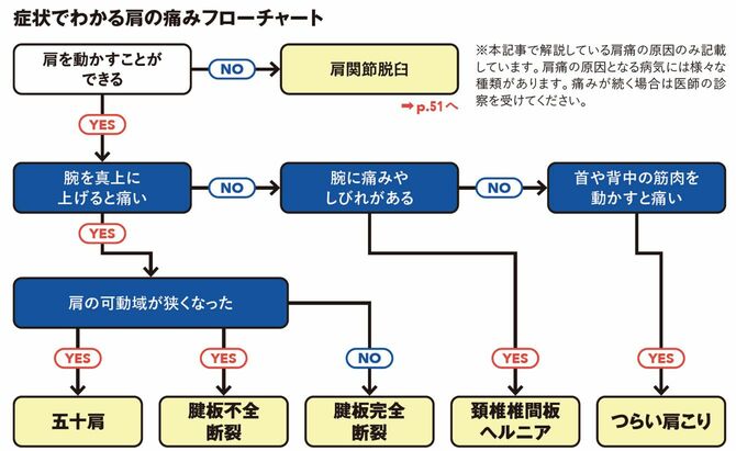 症状でわかる肩の痛みフローチャート