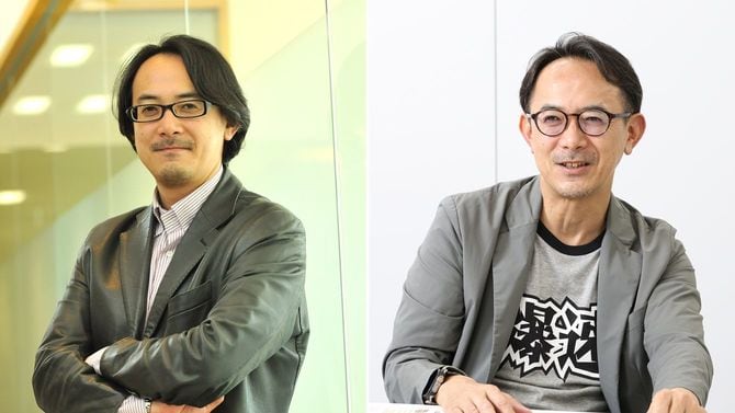前LINEヤフー会長、AIソロプレナーの川邊健太郎氏。左が30代当時、右が現在(51歳)