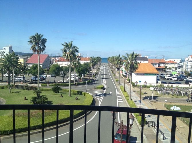 館山駅からの景色。