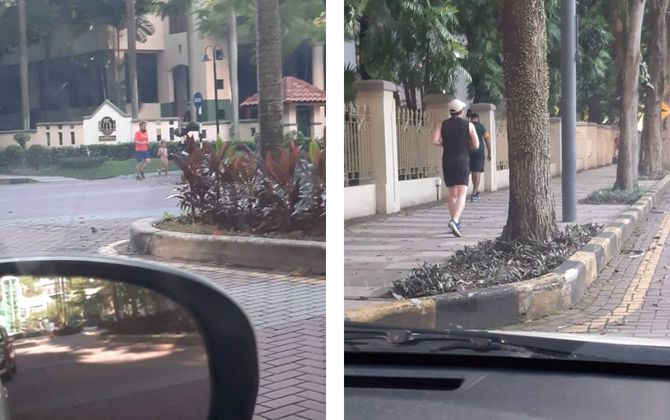 クアラルンプールの高級住宅街でジョギングをする外国人駐在員と思われる人々の写真が、市民によりツイッターに投稿された?