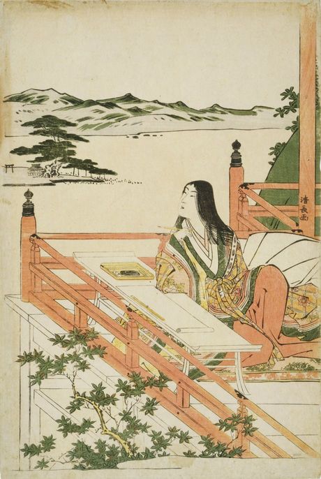 江戸時代（18世紀）、鳥居清長作「紫式部」