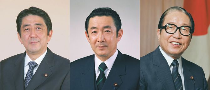 安倍晋三氏、橋本龍太郎氏、宇野宗佑氏