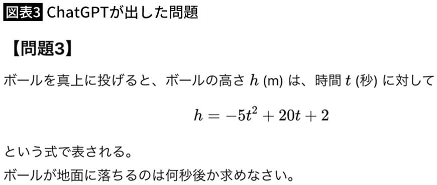【図表3】ChatGPTが出した問題