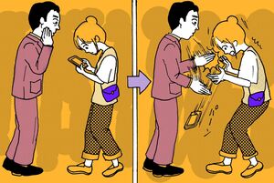 チョップおじさんは、「制裁」とか「注意喚起」としてチョップをしているのではないか？