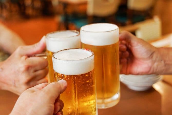 ビールで乾杯